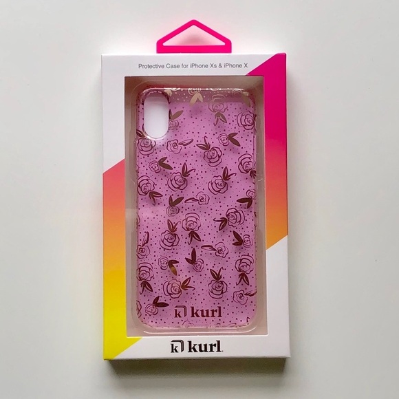 Clear Pink Gold Flower iPhone Case for Xs & X - Picture 6 of 6